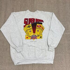 Vintage SUPER BOWL XXIX sweatshirt 3 XL gray 1995 San Francisco 49ers Miami NFL